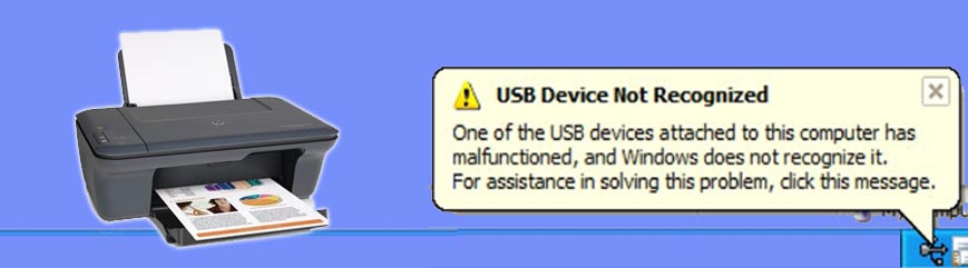 Printer not detected in PC or Show USB not recognized